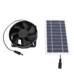 Buachois Güneş Paneli Fan Kiti, 10W Monokristal Silikon Güneş Enerjili Fan Güneş Paneli Çift Fan Seti, Güneş Enerjili Egzoz Fanı Sera, Tavuk Kümesleri, Kulübe Için Taşınabilir Sessiz Güneş Paneli Fanı