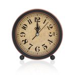 Buachois Vintage analog çalar saat, 5 inç sessiz küçük komodin saati, pille çalışır, tıklamayan masa saati, yatak odası, komodin, çalışma masası, raf için, süper sessiz, yüksek hassasiyet, kolay okunur