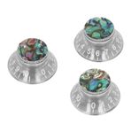 Buachois Volume Tone Knob,3Pcs Top Hat Guitar Bell Knobs Speed Volume Tone Control Knobs for Les Paul Electric Guitar Replacement Parts Transparent