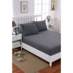 Buanart Tek kişilik lastikli penye çarşaf 100x200 cm - Antrasit