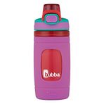 Bubba Flo Kids su şişesi, sızdırmaz kapaklı, 460 ml bulaşık makinesinde yıkanabilir su şişesi, çocuklar için, darbeye ve lekeye dayanıklı, karışık böğürtlen