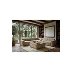 BUBBA HOME Modern Aura Traverten Desenli Kare Orta Sehpa 90x90 cm Krem Kurulum Gerektirmez
