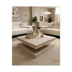 BUBBA HOME Modern Petra Orta Sehpa Traverten %100 Mdf