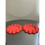 Bubble 2'li Dekoratif Tabak Sert Plastik Takı Tabağı Bardak Altlığı - Kırmızı
