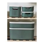 Bubble 5 Parca Yesil Dolap Ici Duzenleyici Storage Kapakli Sepet Corap Kiyafet Duzenleyici 5Prc-Set