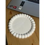 Bubble Dekoratif Beton Tabak Takı Tabağı Bardak Altlığı - Beyaz