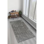 Bubble Tavşan Tüyü, Kaymaz Süet Taban, Süper Soft, Ultra Lüks, Yıkanabilir Halı, Gri, 100 x 160