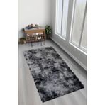 Bubble Tavşan Tüyü, Kaymaz Süet Taban, Süper Soft, Ultra Lüks, Yıkanabilir Halı, Gri-Eskitme, 80 x 150