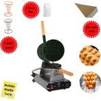Bubble Waffle Makine Seti Kalpli - Gümüş
