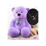 bubblebear Aşk Dolu Hediye Seti – 90 cm Büyük Peluş Ayı ve Altın Kaplama Kolye (24 Ayar)