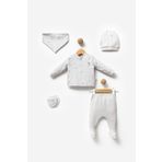 Bubbles %100 ORGANİK PAMUK BALLOON BASKI 5 PARÇA HASTANE ÇIKIŞ SETİ
