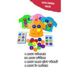 BubbyPlay 52 Parça Montessori Gömlek Düğme İpe Dizme Eğitici Oyuncağı Anaokulu Okul Öncesi Zeka Seti