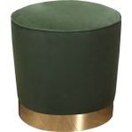 Bubi Parlak Gold Silindir Puf - Yeşil