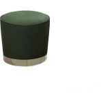 Bubi Parlak Silver Silindir Puf - Yeşil