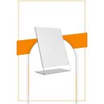 Bubi Studios A4 L Tipi Dikey Masa Üstü 50'li Paket Şeffaf Pleksi Föylük Broşürlük