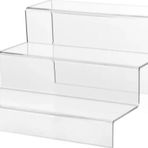 BUBİSTUDİOS Pleksi Merdiven Raf Şeffaf3 (30 CM GENİŞLİK) 3 Katlı Stand