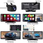 Bubitechh Carplay ve Android Auto Destekli Çift Kameralı Araç Içi Monitör Araç Içi Multimedia Oynatıcı - Siyah