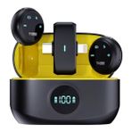 Bubitechh Kablosuz Yaka Mikrofonu Tak Çalıştır, Gürültü Engelleyici, iPhone & Android Uyumlu Canlı Yayın ve Vlog Mikrofonu - Siyah