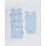 Bubito 5'li Bebek Kolsuz Atlet Body Mavi - 6 - 9 Ay