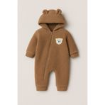 Bubito Ayıcık Figürlü Fermuarlı Peluş Bebek Çocuk Uyku Tulumu Welsoft-Kahverengi