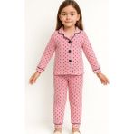 Bubito Puantiye Desenli Kız Bebek Çocuk Alt Üst 2'li Pijama Takım-Pembe