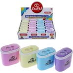 Bubu Bu Bu Kalemtıraş Şeffaf Dikdörtgen Çiftli Pastel Renk 24'lü Paket / Bu Bu