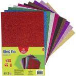 Bubu Simli Yapışkanlı Eva 10 Renkli Set 20X30 cm – Hobi ve El Işleri Için - Çok Renkli