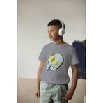 Bubuga Erkek Çocuk Pamuk Tenis Raket Baskılı Kısa Kol Tshirt - 3 Yaş - Gri
