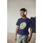 Bubuga Erkek Çocuk Pamuk Tenis Raket Baskılı Kısa Kol Tshirt - 7 Yaş - Lacivert