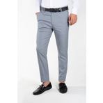 BUCADO Erkek Gri Slim Fit Italyan Kesim Keten Pantolon