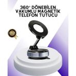 Buççin Online Mağaza 360 Dönebilen Araç Içi Telefon Tutucu Vakumlu Magsafe Destekli Masa Üstü Duvar Telefon Tutucu Siyah