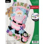 Bucilla, Lolipop Noel Baba, Keçe Aplike 45,72 cm Çorap Yapma Seti, Tatil Kendin Yap Sanatları ve El Sanatları için Mükemmel, 89705E