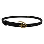 Buckle-Down Erkek Disney, İmza D Logo Altın Döküm Siyah, Vegan Deri Kemer, Disney Signature D, 0.5" Wide - Fits - 22-28 Inches