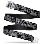 Buckle-Down Uniseks-Yetişkin Emniyet Kemeri Şal Desenli XL, Siyah/Beyaz, 3,8 cm genişlik - 81,2-132 cm uzunluğunda, Çok renkli, 3.75 cm/80-130 cm Geniş In Uzunluk