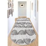 Buckle Grey Oval Dekoratif Halı Djt - Renkli - 140 x 190
