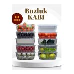 Buclee 10'Lu 1 Litre Buzluk Ve Derin Dondurucu Kabı