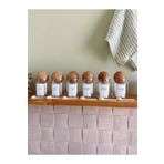 BUCOLIC 6' lı Cam Baharatlık Seti Ahşap Top Kapaklı + 6 Adet Mini Kaşık / 300 ml / Etiketli