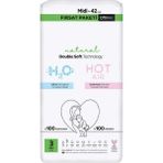 Bucuks Mey Ithalat® Natural Double Soft Bebek Bezi Fırsat Paketi 3 Beden 42 Adet