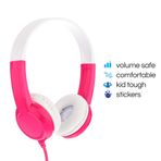 Buddyphones Discover Volume Limiting Çocuk Kulaklıkları | Dayanıklı, Rahat ve Özelleştirilebilir | Pembe