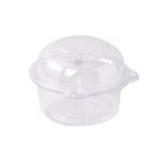 budiniao Kedi Kulaklı Kek Buğulanmış Kedi Kulak Şekilli Ekmek Yuvarlak Kek Kutusu Kolay Ve Kullanışlı ABS Şeffaf Kedi Kafası Plastik Kutu, 12.3 * 8.5 cm
