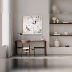 Budova Yağlı Boya Dokulu Tablo 80X80 Gold Çerçeveli