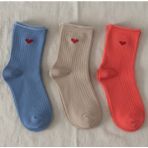 Budy Socks Kalp Desenli Pamuklu Diyabetik Çorabı Yarım Konç Tenis Sıkmayan Çorap Çok Renkli 3'lü Paket - 36 - 39