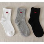 Budy Socks Kalp Desenli Pamuklu Diyabetik Çorabı Yarım Konç Tenis Sıkmayan Çorap Çok Renkli 3'lü Paket - 36 - 40