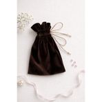 Buemshop Carvela Kadife Hediyelik Kese 10x15 cm Kahverengi Floş İpli Takı ve Hediye Kesesi