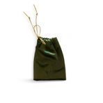 Buemshop Luxe Velvet Mini Yeşil Kadife Kese 10x15 cm | Altın İpli Esnek Polyester Hediye Kesesi