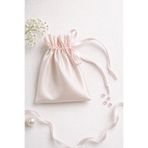 Buemshop Roselia Tafta Hediyelik Kese 10x15 cm Pudra Pembe Saten Kurdela İpli Takı Kesesi