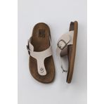 Bueno Shoes 01MU4733 Beyaz Deri Erkek Parmak Arası Terlik