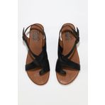 Bueno Shoes 01WA0303 Siyah Kahve Bej Deri Kadın Düz Sandalet