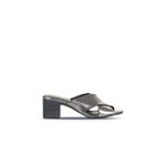 Bueno Shoes 01WA2809 Kurşun Deri Kadın Topuklu Terlik