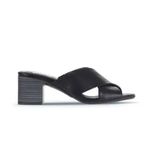 Bueno Shoes 01WA2809 Siyah Deri Kadın Topuklu Terlik